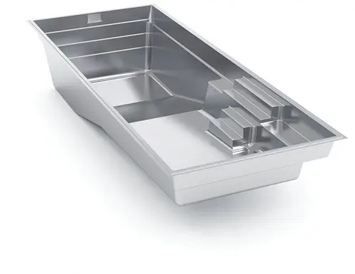 3D image of The Grand rectangular fiberglass composite pool shell, available at Leisure Pools Cincinnati