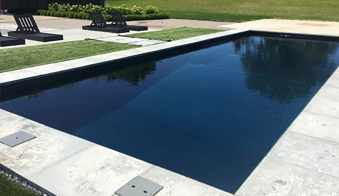 Leisure Pools The Grand rectangular fiberglass pool deep end stunning finish by Leisure Pools Cincinnati